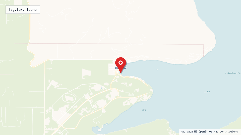 Street map of Bayview, Idaho with location pin
