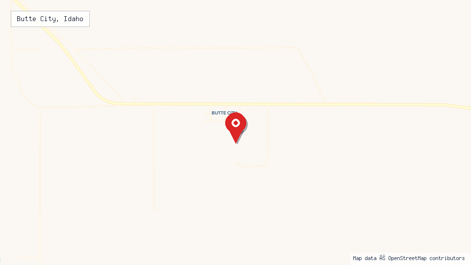 Street map of Butte City, Idaho with location pin