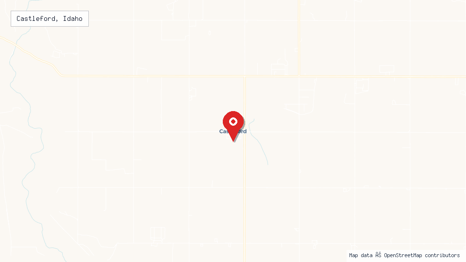 Street map of Castleford, Idaho with location pin