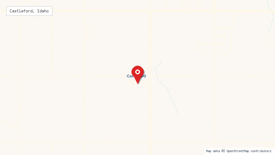 Street map of Castleford, Idaho with location pin