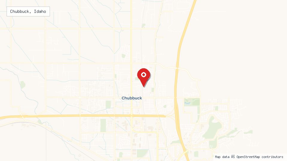 Street map of Chubbuck, Idaho with location pin