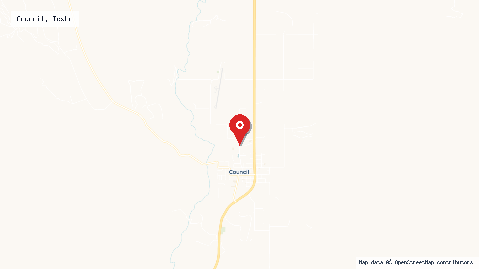 Street map of Council, Idaho with location pin