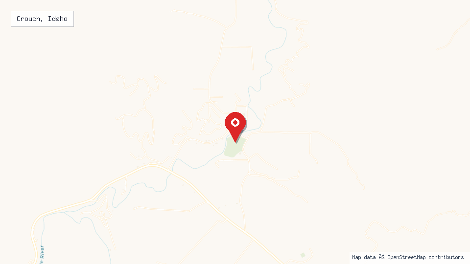 Street map of Crouch, Idaho with location pin