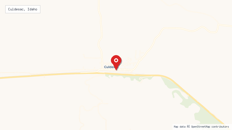 Street map of Culdesac, Idaho with location pin