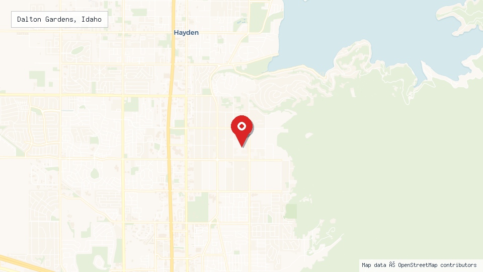 Street map of Dalton Gardens, Idaho with location pin