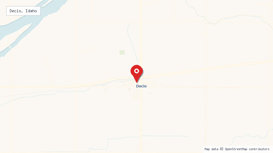 Street map of Declo, Idaho with location pin