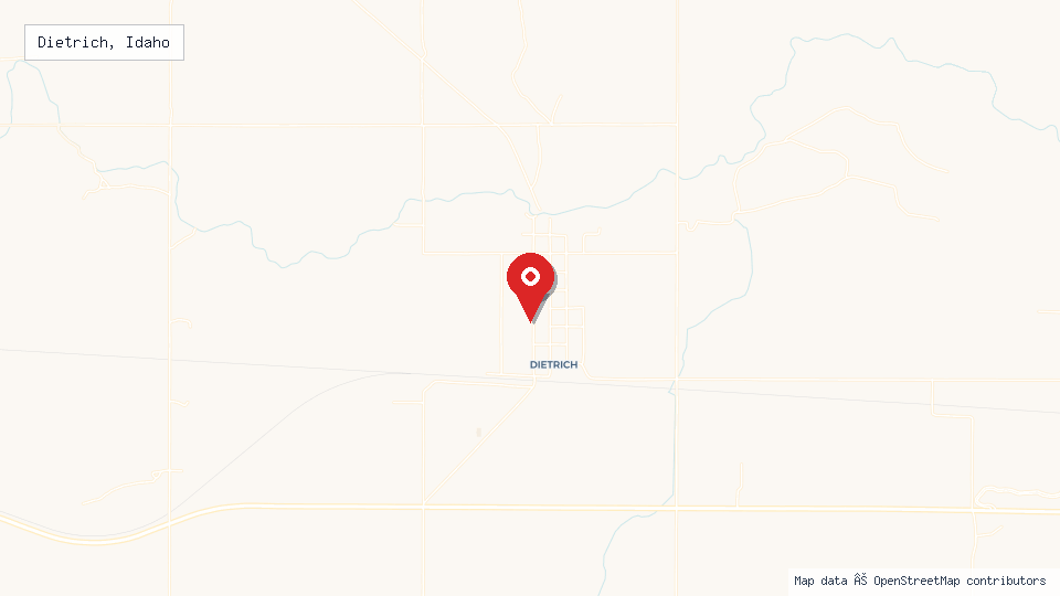 Street map of Dietrich, Idaho with location pin