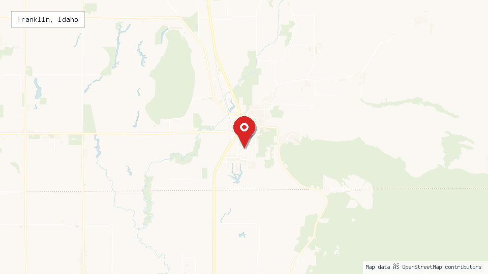 Street map of Franklin, Idaho with location pin