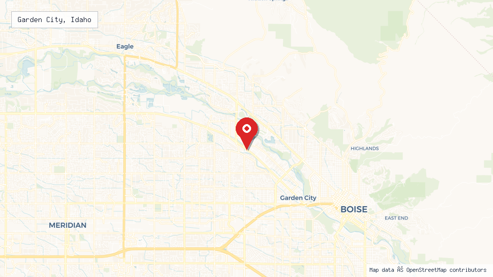 Street map of Garden City, Idaho with location pin