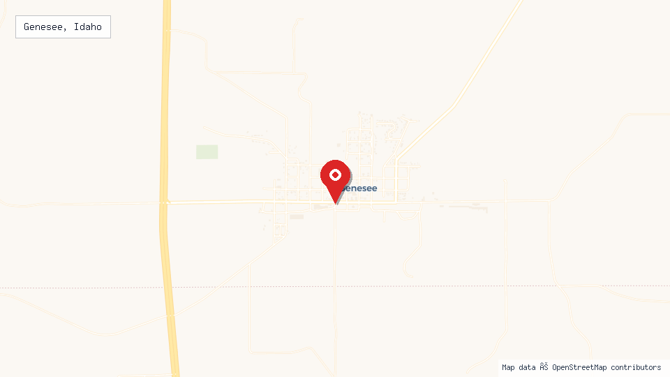 Street map of Genesee, Idaho with location pin