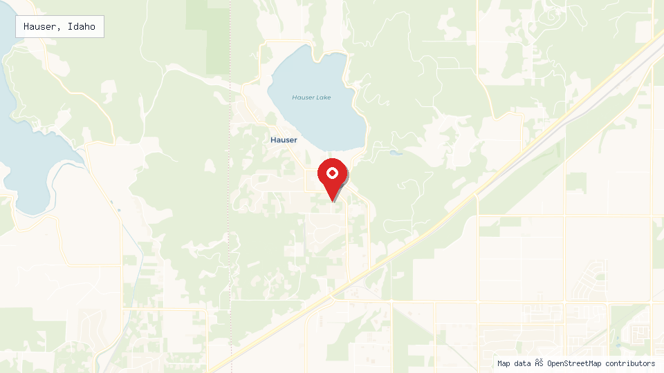 Street map of Hauser, Idaho with location pin