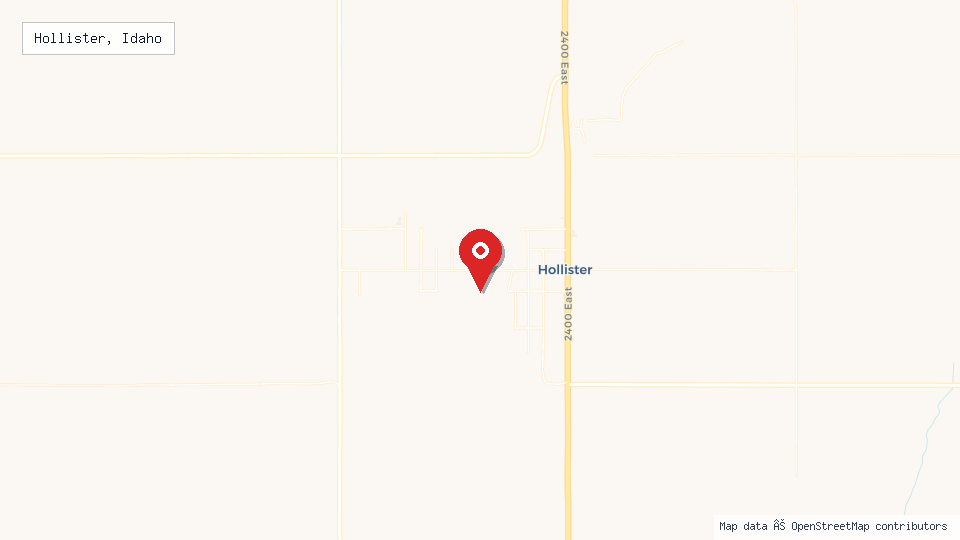 Street map of Hollister, Idaho with location pin