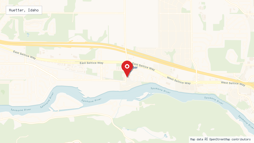 Street map of Huetter, Idaho with location pin
