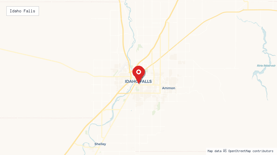 Street map of Idaho Falls with location pin