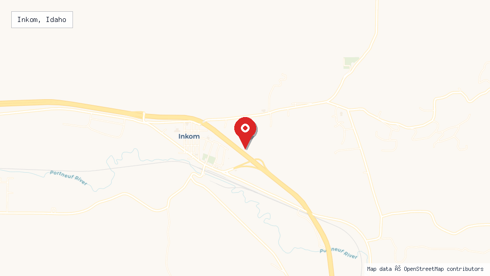 Street map of Inkom, Idaho with location pin