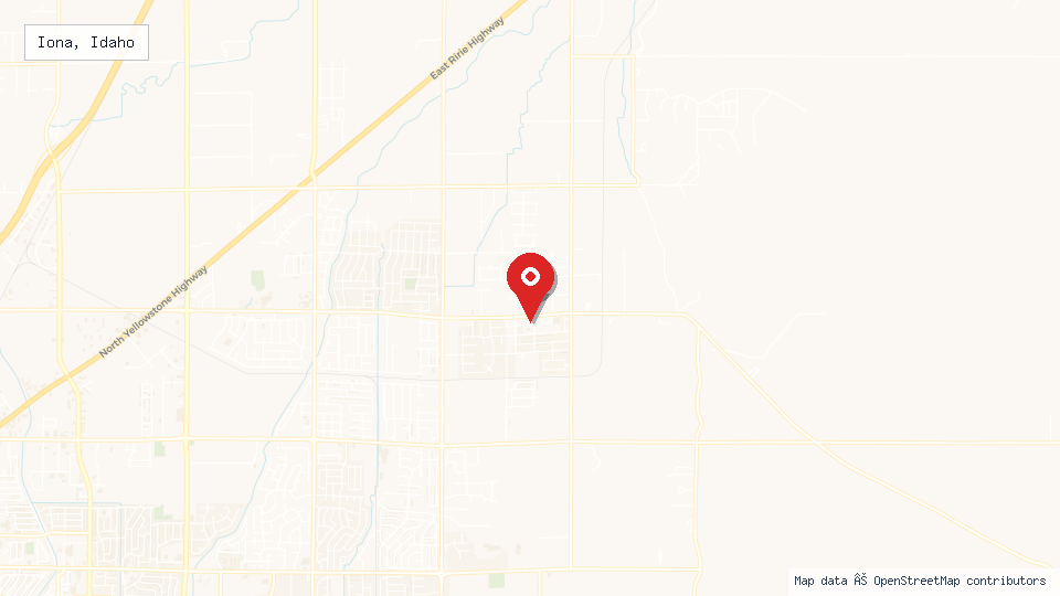 Street map of Iona, Idaho with location pin