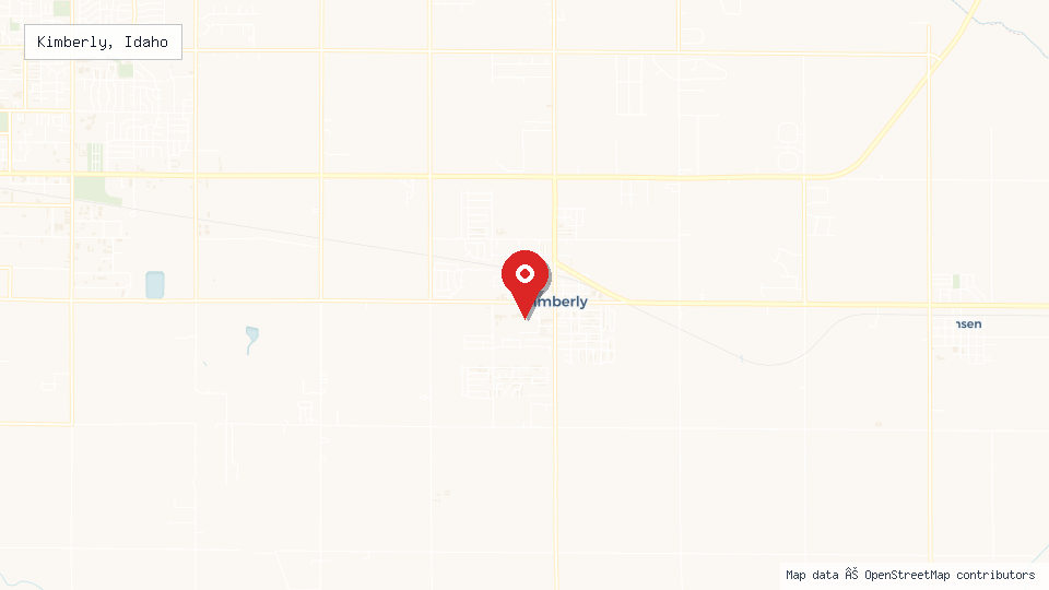Street map of Kimberly, Idaho with location pin