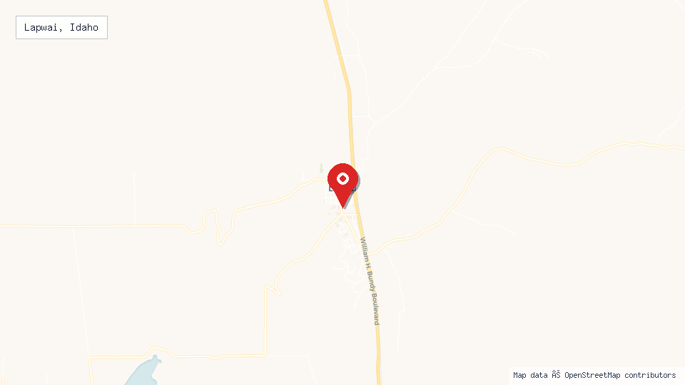 Street map of Lapwai, Idaho with location pin