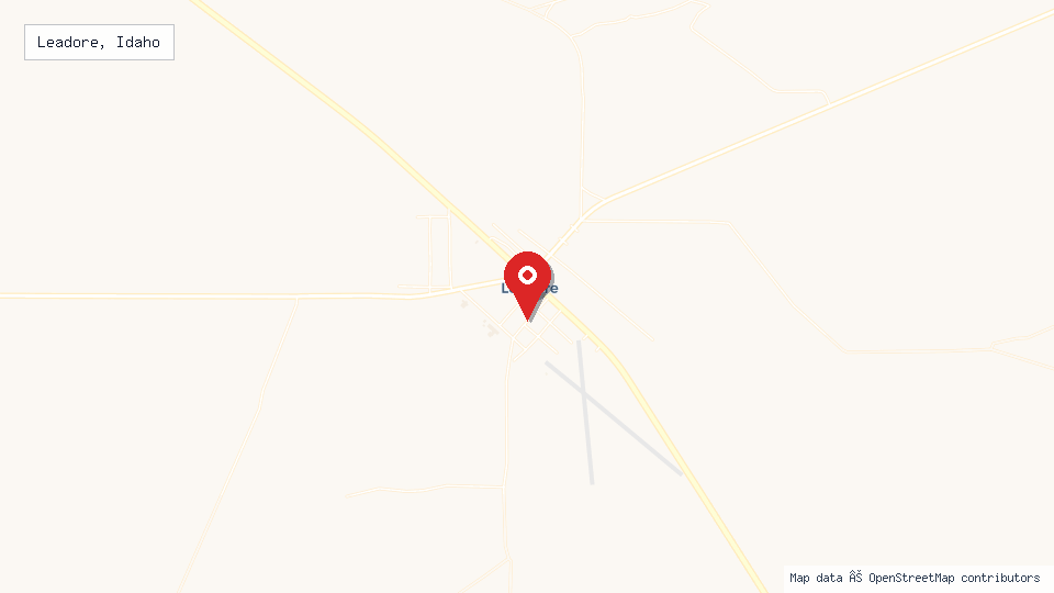 Street map of Leadore, Idaho with location pin