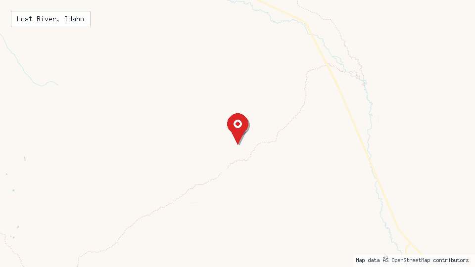 Street map of Lost River, Idaho with location pin