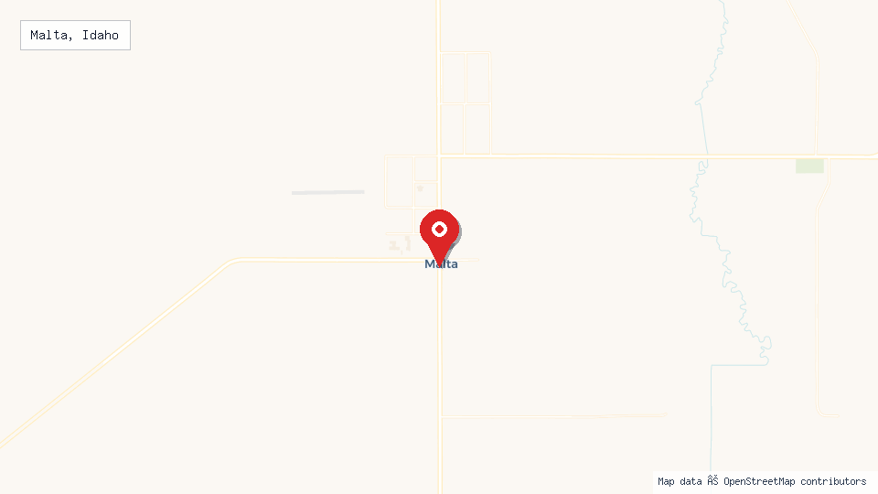 Street map of Malta, Idaho with location pin