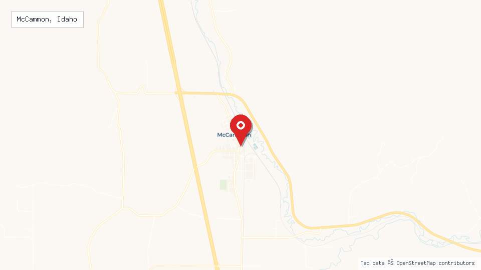 Street map of McCammon, Idaho with location pin