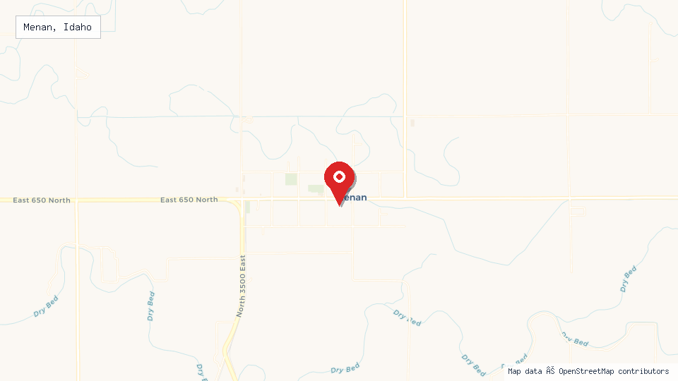 Street map of Menan, Idaho with location pin