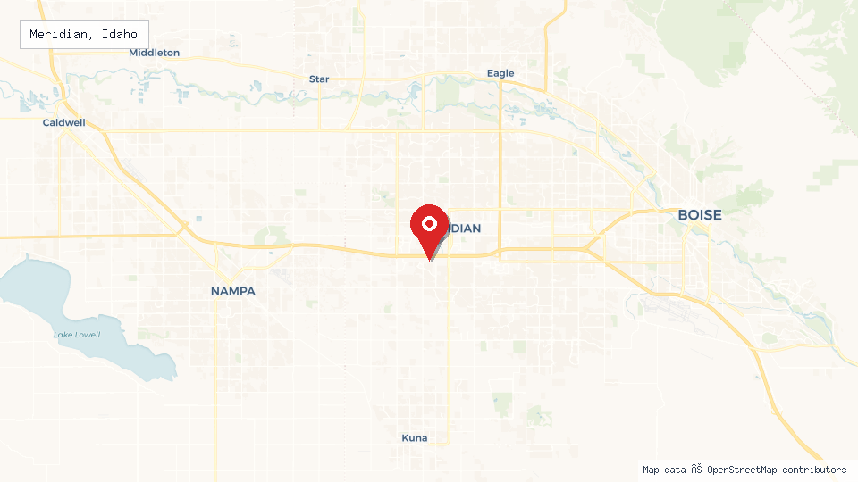 Street map of Meridian, Idaho with location pin