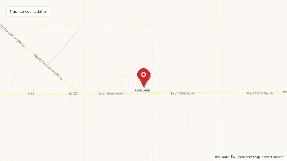Street map of Mud Lake, Idaho with location pin