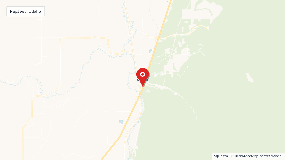 Street map of Naples, Idaho with location pin