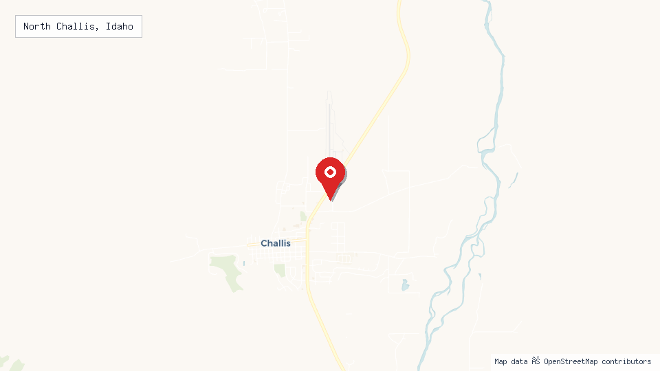Street map of North Challis, Idaho with location pin