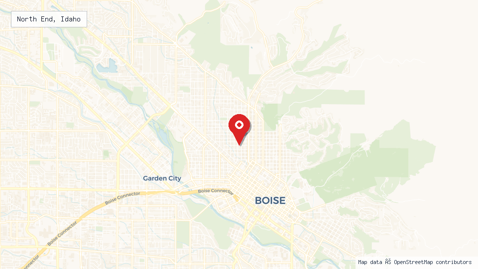 Street map of North End, Idaho with location pin