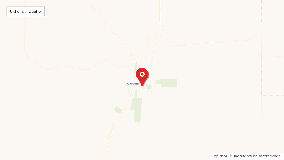 Street map of Oxford, Idaho with location pin