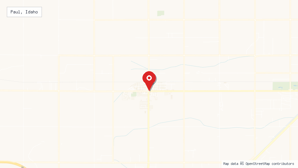 Street map of Paul, Idaho with location pin