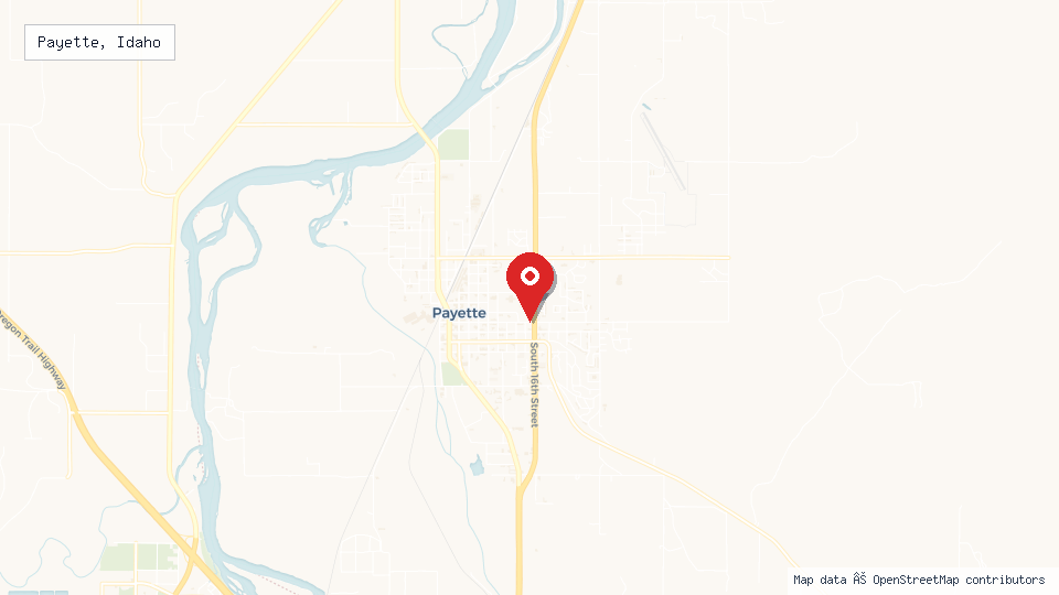 Street map of Payette, Idaho with location pin