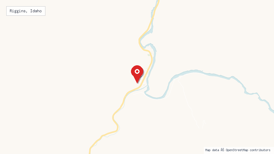 Street map of Riggins, Idaho with location pin