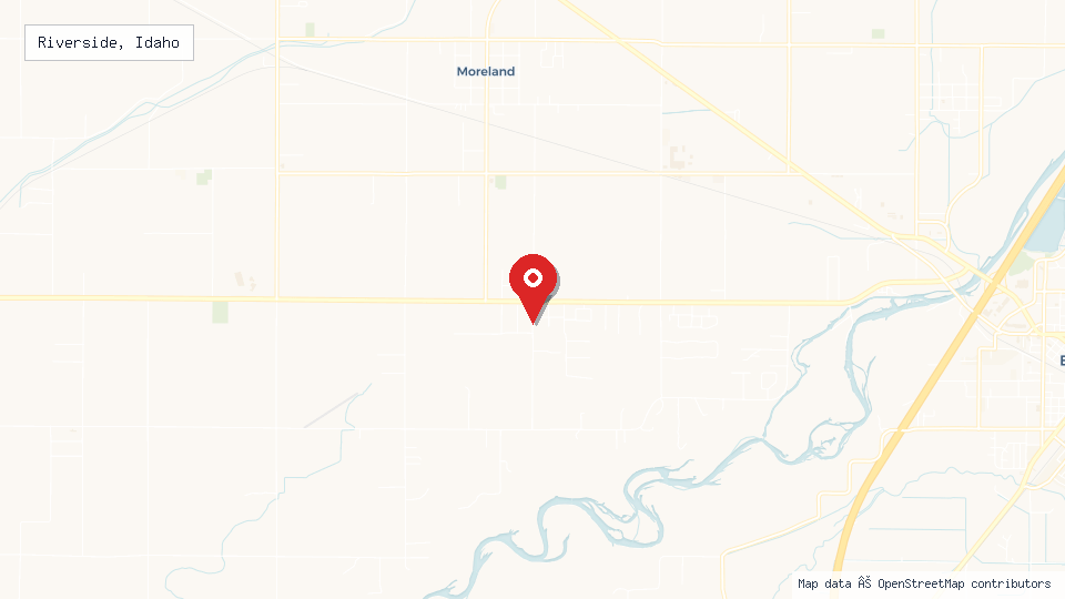 Street map of Riverside, Idaho with location pin