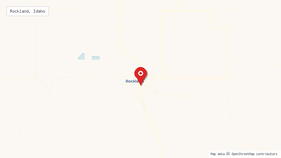 Street map of Rockland, Idaho with location pin