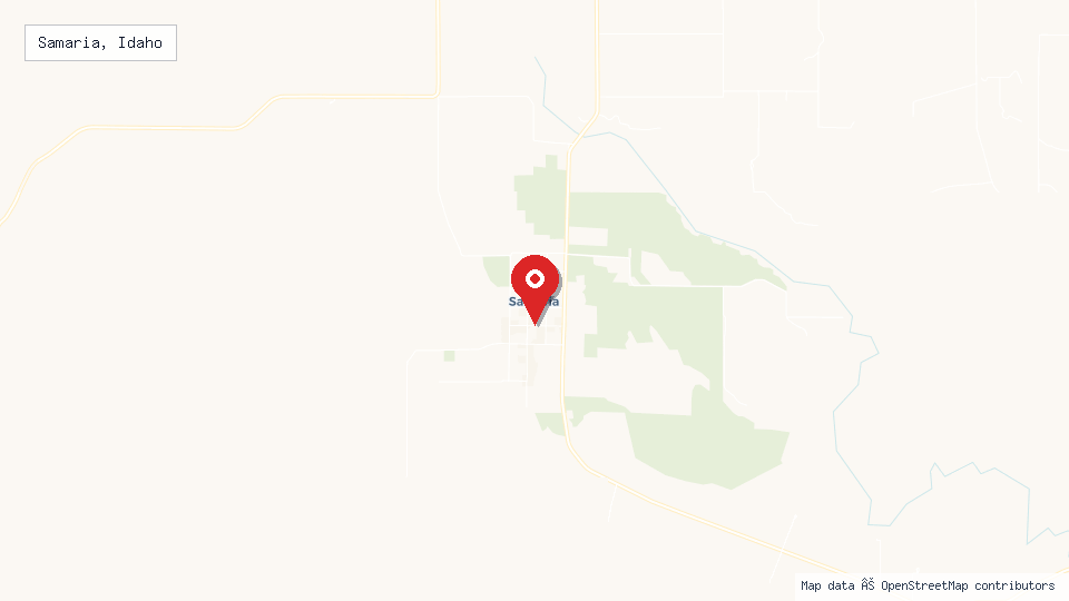 Street map of Samaria, Idaho with location pin