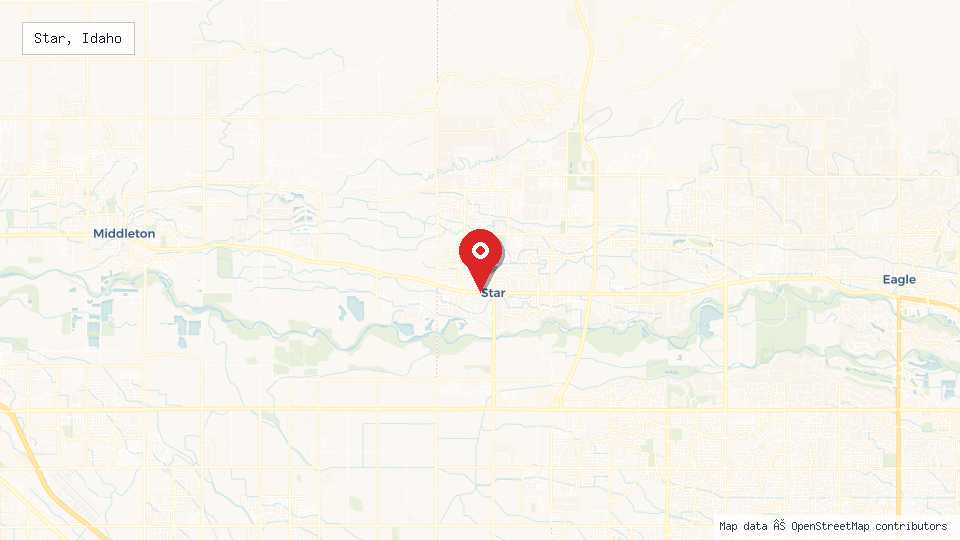 Street map of Star, Idaho with location pin