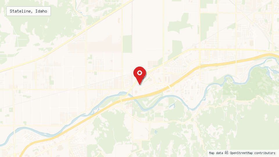 Street map of Stateline, Idaho with location pin