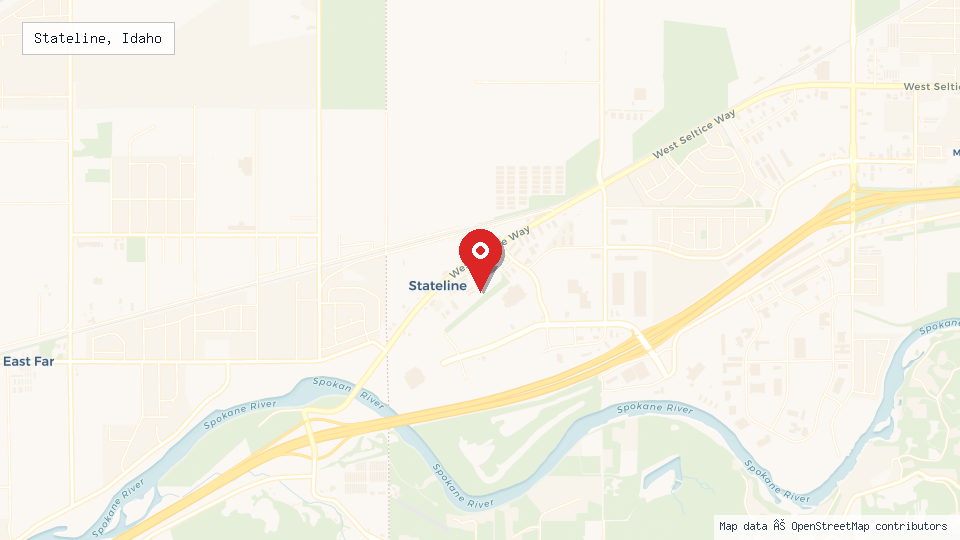 Street map of Stateline, Idaho with location pin