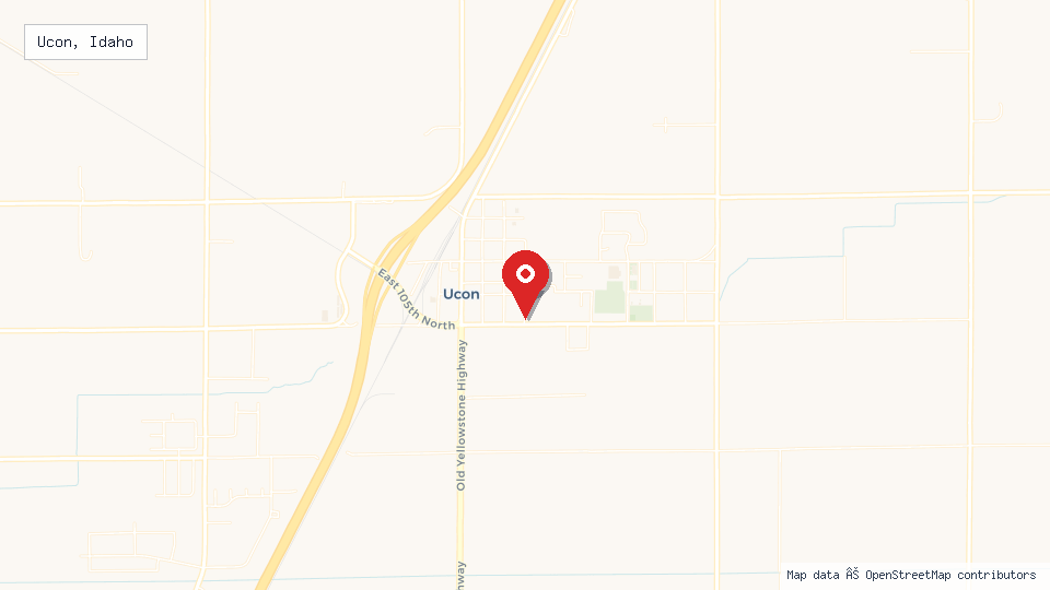 Street map of Ucon, Idaho with location pin