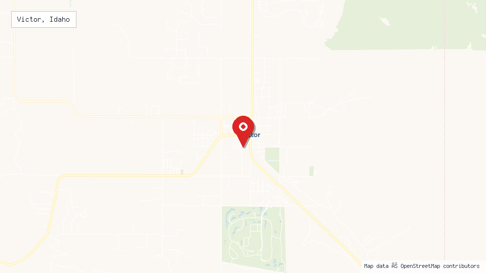 Street map of Victor, Idaho with location pin