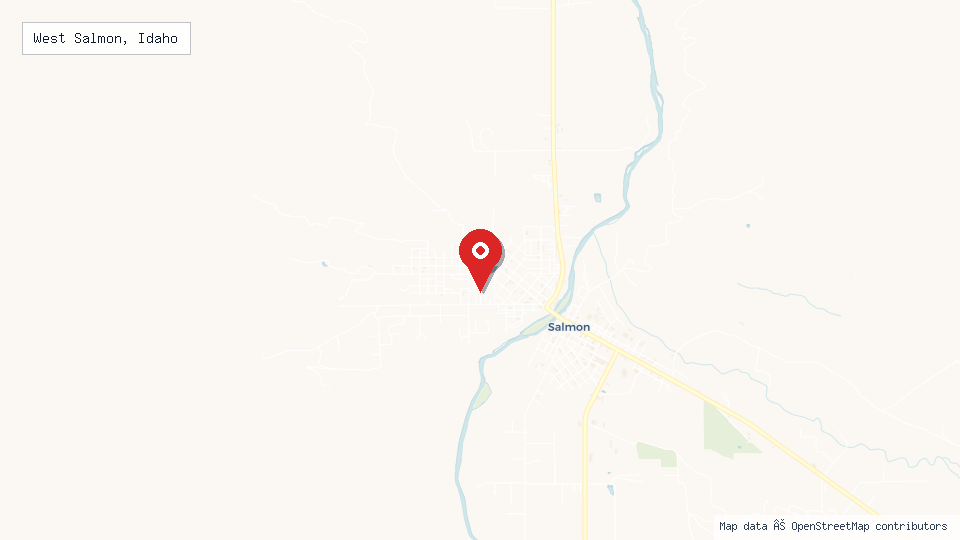 Street map of West Salmon, Idaho with location pin