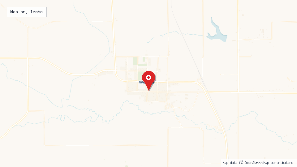 Street map of Weston, Idaho with location pin