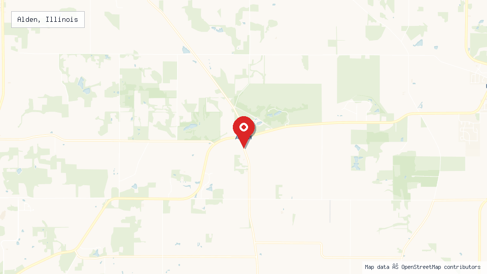 Street map of Alden, Illinois with location pin