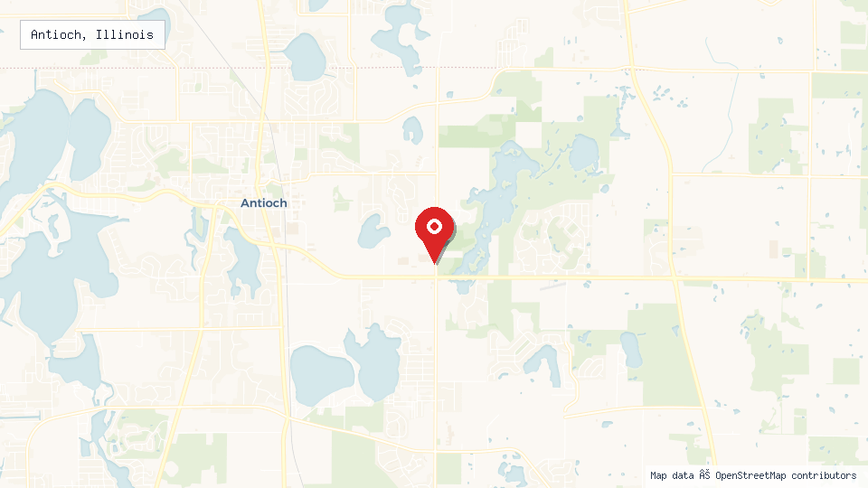 Street map of Antioch, Illinois with location pin