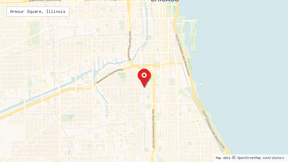 Street map of Armour Square, Illinois with location pin