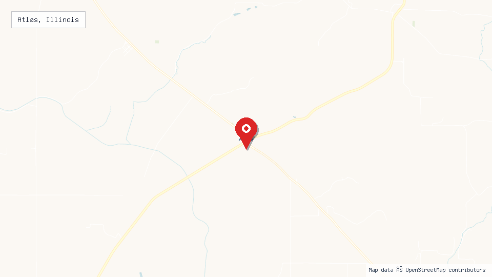 Street map of Atlas, Illinois with location pin